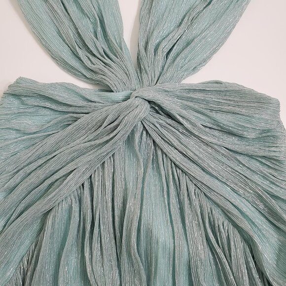 PatBO Womens Lurex Sleeveless Cutout Gown Maxi Dress Size 4 Sea Foam Sexy - Picture 11 of 16